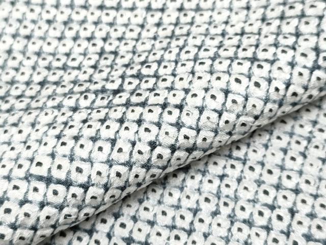 平和屋本店■希少　男性　本疋田絞り　小紋　アンサンブル　高麗納戸色地　逸品　CYAA3096s5