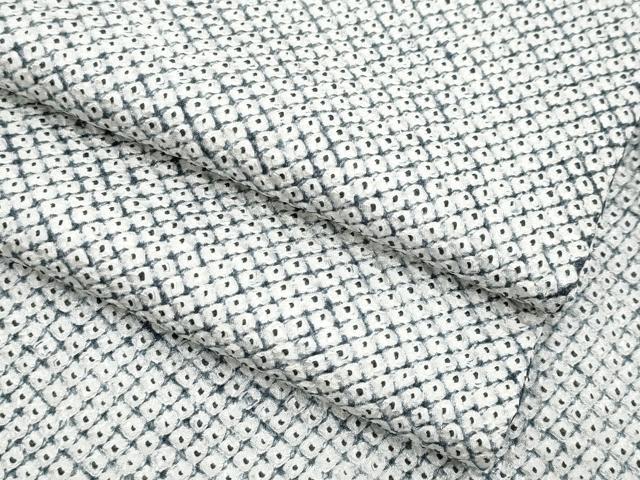平和屋本店■希少　男性　本疋田絞り　小紋　アンサンブル　高麗納戸色地　逸品　CYAA3096s5