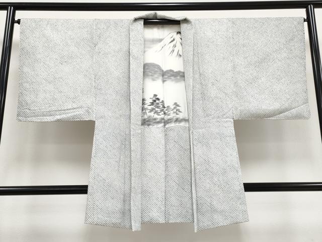 平和屋本店■希少　男性　本疋田絞り　小紋　アンサンブル　高麗納戸色地　逸品　CYAA3096s5