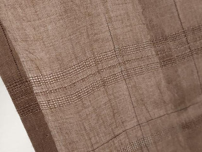 平和屋着物＊極上 夏物 夢工房 上布 横段文 宗伝唐茶色 麻 逸品 CYAA3106s5