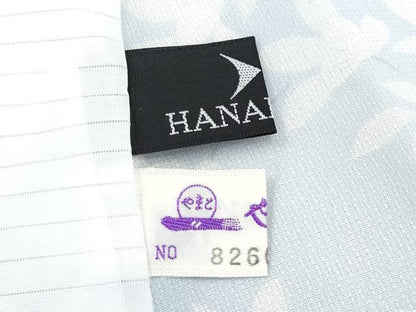 平和屋着物∴極上 夏物 森英恵・HANAE MORI 小紋・浴衣兼用 枝花文 月白色地 やまと誂製 洗える着物 逸品 未使用 CYAA3112s5
