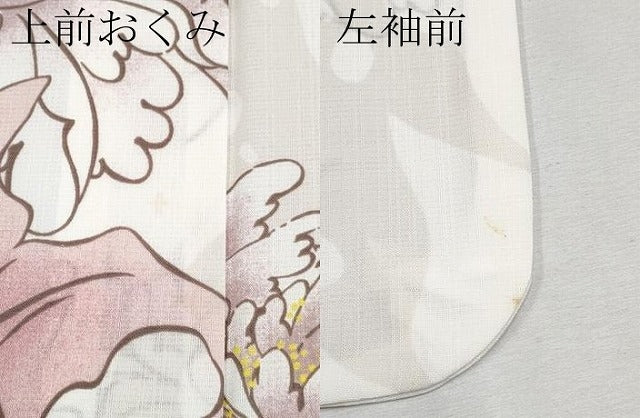 平和屋着物∴極上 夏物 撫松庵 小紋・浴衣兼用 セオアルファ 舞花文 白地 洗える着物 逸品 CYAA3114s5