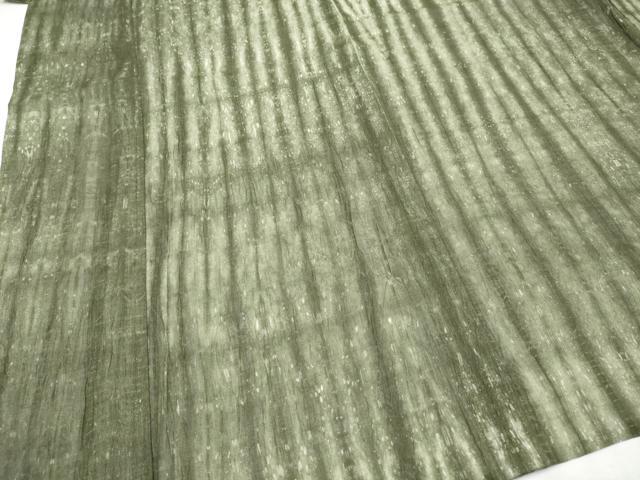 平和屋着物＊極上 夏物 男性 本場小千谷ちぢみ・兵児帯セット キングサイズ 海松色地 やまと誂製 麻 逸品 CYAA3119s5