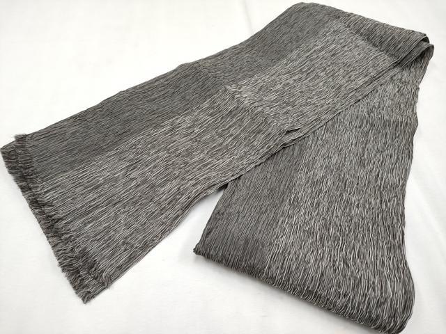 平和屋着物＊極上 夏物 男性 本場小千谷ちぢみ・兵児帯セット キングサイズ 海松色地 やまと誂製 麻 逸品 CYAA3119s5