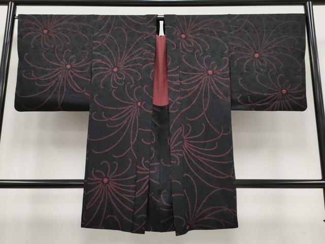 平和屋着物＃極上　長羽織　総絞り　乱菊　黒地　逸品　CYAA3122s5