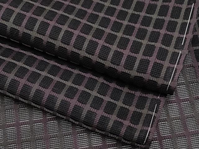 平和屋着物▽極上 スリーシーズン 春夏秋 塵除け 道中着 ロング丈 吉野間道 黒地 逸品 未使用 CYAA3124s5
