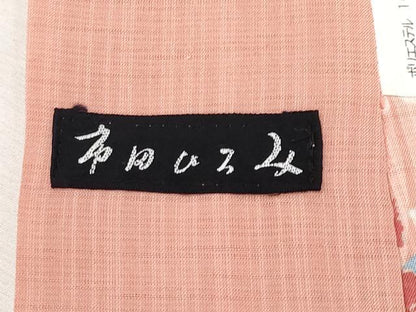 平和屋着物∴極上 夏物 服飾評論家 市田ひろみ 小紋・浴衣兼用 舞花文 真赭色地 洗える着物 CYAA3127s5