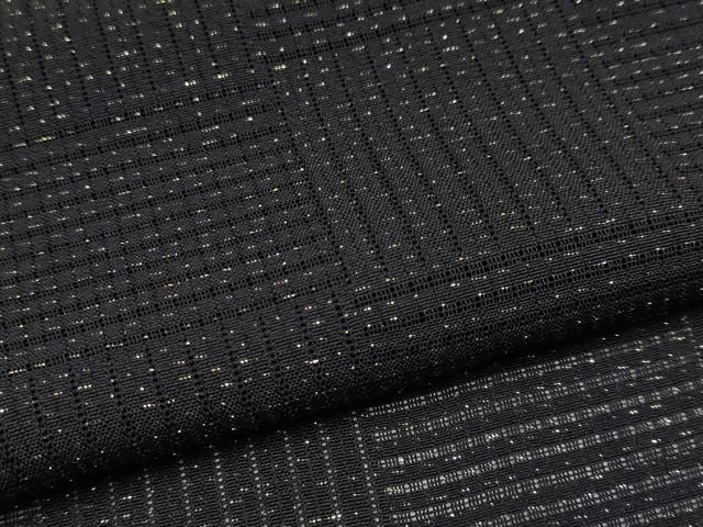 平和屋着物▽極上 スリーシーズン 春夏秋 塵除け 道中着 ロング丈 市松紋紗 黒地 金通し地 逸品 CYAA3150s5