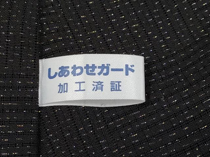 平和屋着物▽極上 スリーシーズン 春夏秋 塵除け 道中着 ロング丈 市松紋紗 黒地 金通し地 逸品 CYAA3150s5
