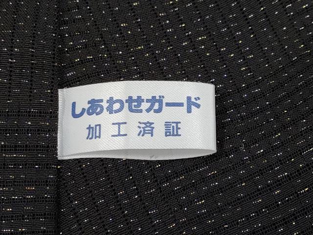 平和屋着物▽極上 スリーシーズン 春夏秋 塵除け 道中着 ロング丈 市松紋紗 黒地 金通し地 逸品 CYAA3150s5