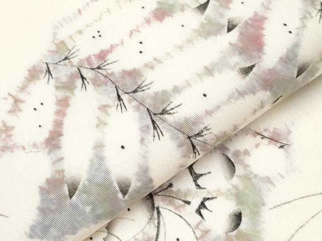 平和屋着物■極上　染色作家　小倉淳史　塩瀬　九寸名古屋帯　辻が花　手描き　絞り　三越扱い　白地　逸品　CYAA3167s5