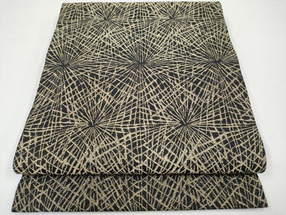 平和屋着物●極上 龍村美術織物 九寸名古屋帯 敷松葉 黒地 金糸 逸品 CYAA3170s5