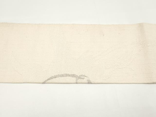 平和屋本店■希少　芸術家　岡本太郎　八寸名古屋帯　紬地　太陽の塔　銀糸　逸品　未使用　CYAA3171s5