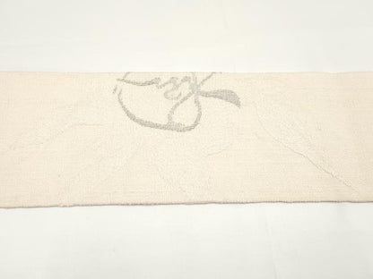 平和屋本店■希少　芸術家　岡本太郎　八寸名古屋帯　紬地　太陽の塔　銀糸　逸品　未使用　CYAA3171s5