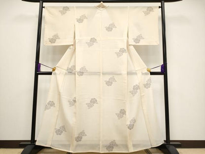 平和屋着物＊極上 夏物 結城紬 夏結城 100亀甲 椿 肌色地 逸品 未使用 CYAA3182s5