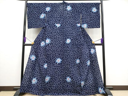 平和屋着物∴極上 夏物 浴衣 有松鳴海絞り 菊尽くし 綿 逸品 未使用 CYAA3186s5