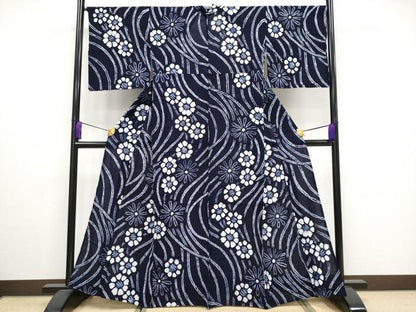 平和屋着物∴極上 夏物 浴衣 有松鳴海絞り 流水舞花文 綿 逸品 未使用 CYAA3187s5
