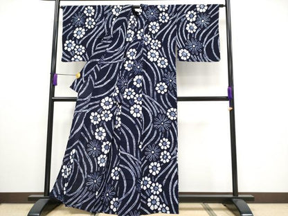 平和屋着物∴極上 夏物 浴衣 有松鳴海絞り 流水舞花文 綿 逸品 未使用 CYAA3187s5