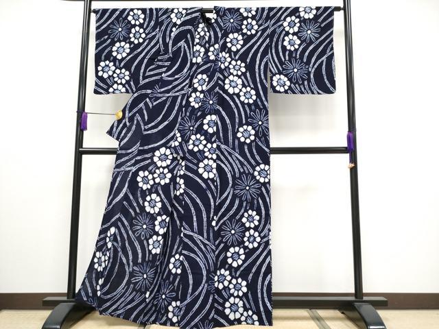 平和屋着物∴極上 夏物 浴衣 有松鳴海絞り 流水舞花文 綿 逸品 未使用 CYAA3187s5