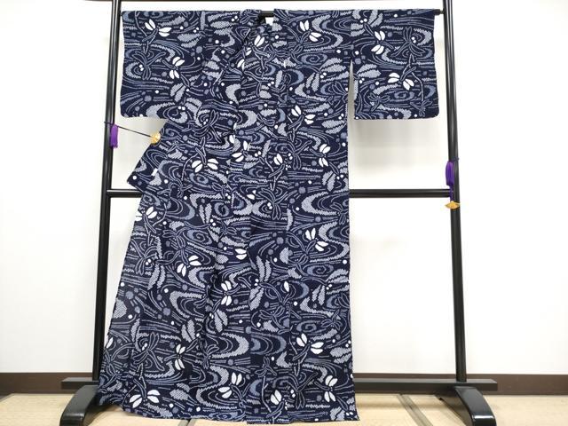 平和屋着物■極上　夏物　浴衣　有松鳴海絞り　トンボ　綿　逸品　CYAA3190s5