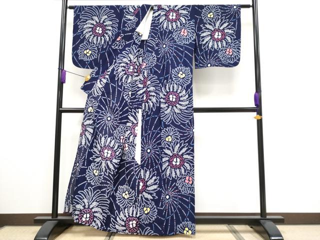 平和屋着物∴極上 夏物 浴衣 有松鳴海絞り 乱菊 綿 逸品 CYAA3191s5