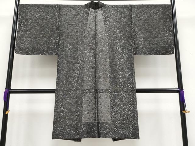 平和屋本店▽極上 スリーシーズン 春夏秋 塵除け 長羽織 唐草紋紗 銀糸 逸品 未使用 CYAA3198s5