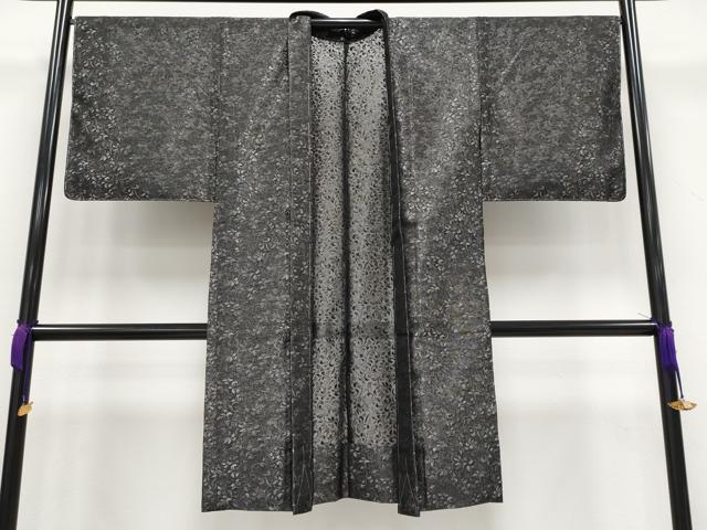 平和屋本店▽極上 スリーシーズン 春夏秋 塵除け 長羽織 唐草紋紗 銀糸 逸品 未使用 CYAA3198s5