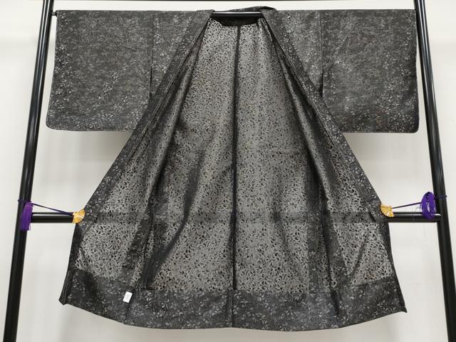 平和屋本店▽極上 スリーシーズン 春夏秋 塵除け 長羽織 唐草紋紗 銀糸 逸品 未使用 CYAA3198s5