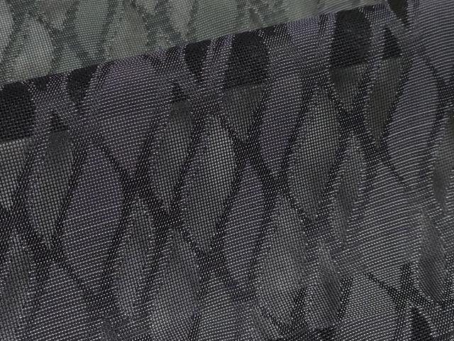 平和屋着物▽極上 スリーシーズン 春夏秋 塵除け 長羽織 紋紗 横段文 黒地 逸品 CYAA3204s5