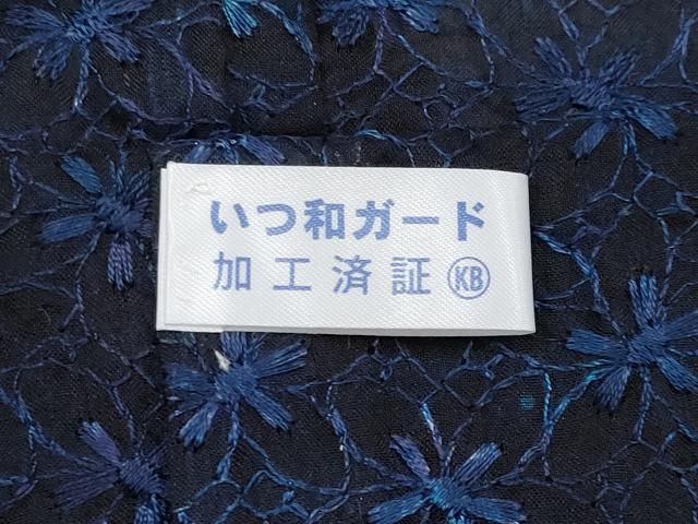 平和屋着物■極上　オーガンジー　スリーシーズン　春夏秋　塵除け　長羽織　藍　花尽くし　逸品　未使用　CYAA3205s5
