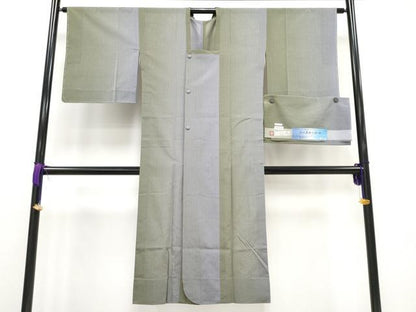 平和屋着物▽極上 スリーシーズン 春夏秋 塵除け 道行コート 雨コート ロング丈 すかし織 糀織物謹製 証紙付き 逸品 未使用 CYAA3206s5