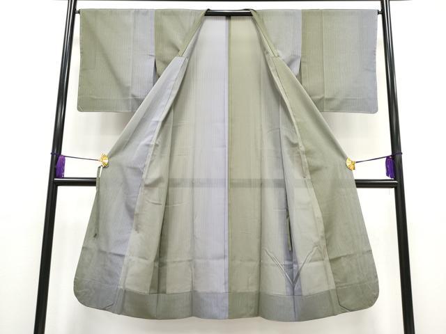 平和屋着物▽極上 スリーシーズン 春夏秋 塵除け 道行コート 雨コート ロング丈 すかし織 糀織物謹製 証紙付き 逸品 未使用 CYAA3206s5