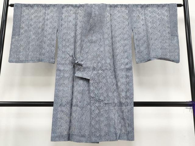 平和屋着物▽極上 スリーシーズン 春夏秋 塵除け 道中着 ロング丈 菱繋ぎ 逸品 CYAA3209s5