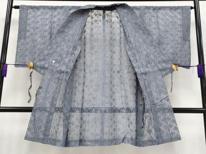 平和屋着物▽極上 スリーシーズン 春夏秋 塵除け 道中着 ロング丈 菱繋ぎ 逸品 CYAA3209s5