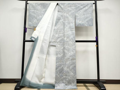 平和屋本店■極上　都喜ヱ門　本場大島紬　白大島　ロココ浪漫　上村節子作　やまと誂製　藤絹織物謹製　証紙付き　逸品　CYAA3212s5