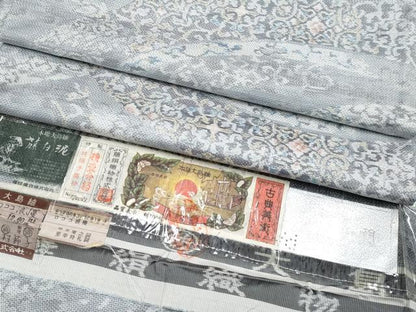 平和屋本店■極上　都喜ヱ門　本場大島紬　白大島　ロココ浪漫　上村節子作　やまと誂製　藤絹織物謹製　証紙付き　逸品　CYAA3212s5