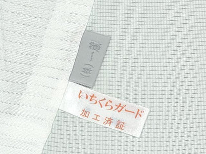 平和屋着物＊極上 夏物 江戸小紋 絽 万筋 白×千草鼠色 逸品 CYAA3214s5
