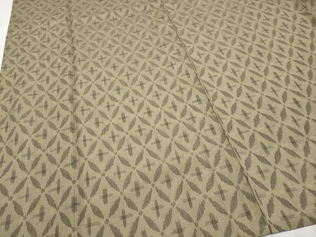 平和屋本店＊希少 夏物 結城上布 麻生里 七宝繋ぎ 利休茶色地 絹50％麻50％ 逸品 CYAA3216s5