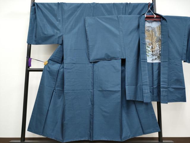 平和屋着物■極上　男性　本場大島紬　アンサンブル　キングサイズ　青褐色地　逸品　未使用　CYAA3228s5