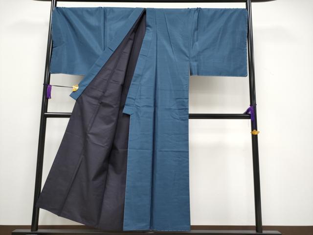 平和屋着物■極上　男性　本場大島紬　アンサンブル　キングサイズ　青褐色地　逸品　未使用　CYAA3228s5