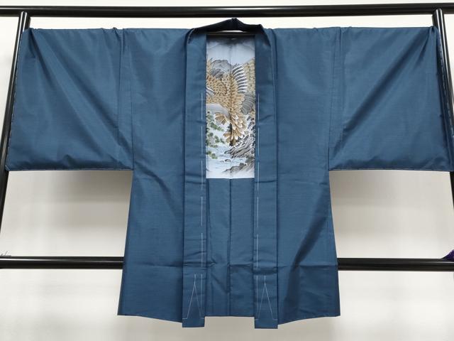 平和屋着物■極上　男性　本場大島紬　アンサンブル　キングサイズ　青褐色地　逸品　未使用　CYAA3228s5