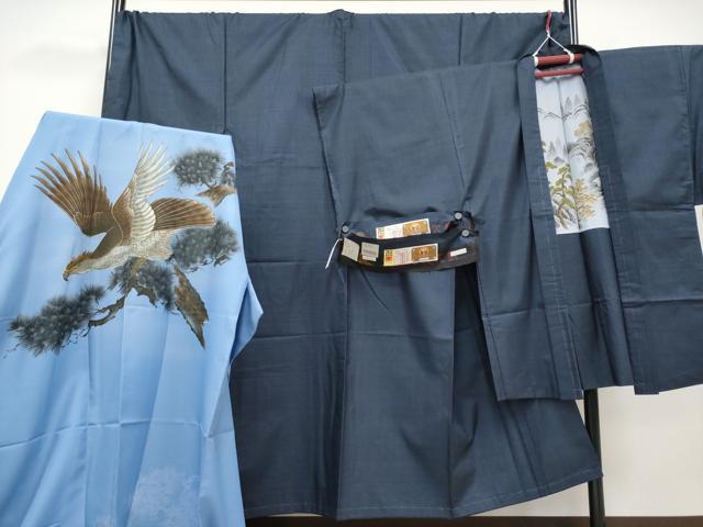 平和屋着物●極上 男性 本場大島紬 アンサンブル・長襦袢セット キングサイズ 100亀甲 常田トミ作 上代35万 証紙付 逸品 未使用 CYAA3229s5