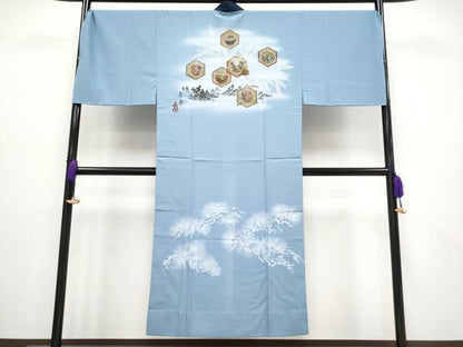 平和屋着物●極上 男性 本場大島紬 アンサンブル・長襦袢セット キングサイズ 格子柄 逸品 未使用 CYAA3230s5