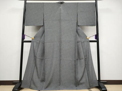 平和屋着物＊極上 夏物 江戸小紋 変わり縦絽 鮫小紋柄 黒地 逸品 CYAA3236s5