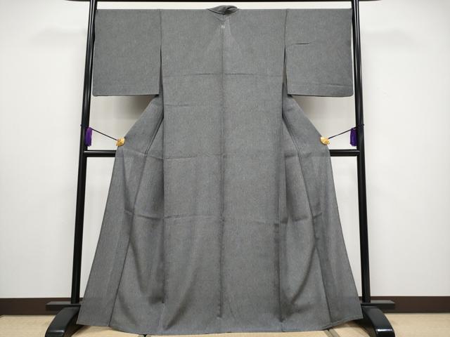 平和屋着物＊極上 夏物 江戸小紋 変わり縦絽 鮫小紋柄 黒地 逸品 CYAA3236s5