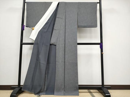 平和屋着物＊極上 夏物 江戸小紋 変わり縦絽 鮫小紋柄 黒地 逸品 CYAA3236s5