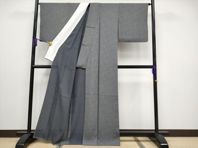 平和屋着物＊極上 夏物 江戸小紋 変わり縦絽 鮫小紋柄 黒地 逸品 CYAA3236s5
