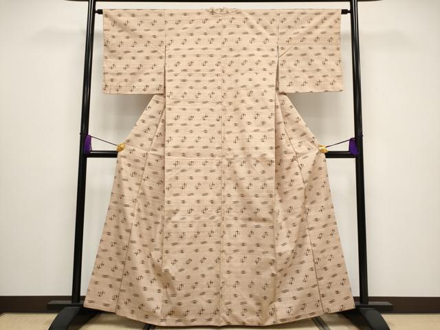 平和屋着物●極上 国指定重要無形文化財 本場久米島紬 手織 洗柿色地 逸品 CYAA3239s5