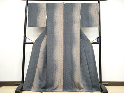 平和屋着物●極上　小紋　毘沙門亀甲　暈し染め　逸品　CYAA3246s5