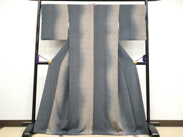 平和屋着物●極上　小紋　毘沙門亀甲　暈し染め　逸品　CYAA3246s5